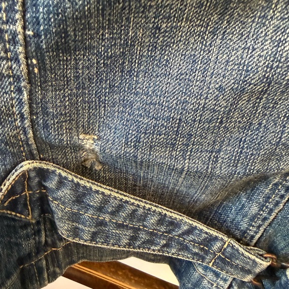 Ralph Lauren Polo Jeans Vintage Distressed Blue Military-Style Denim Jacket - Picture 6 of 6